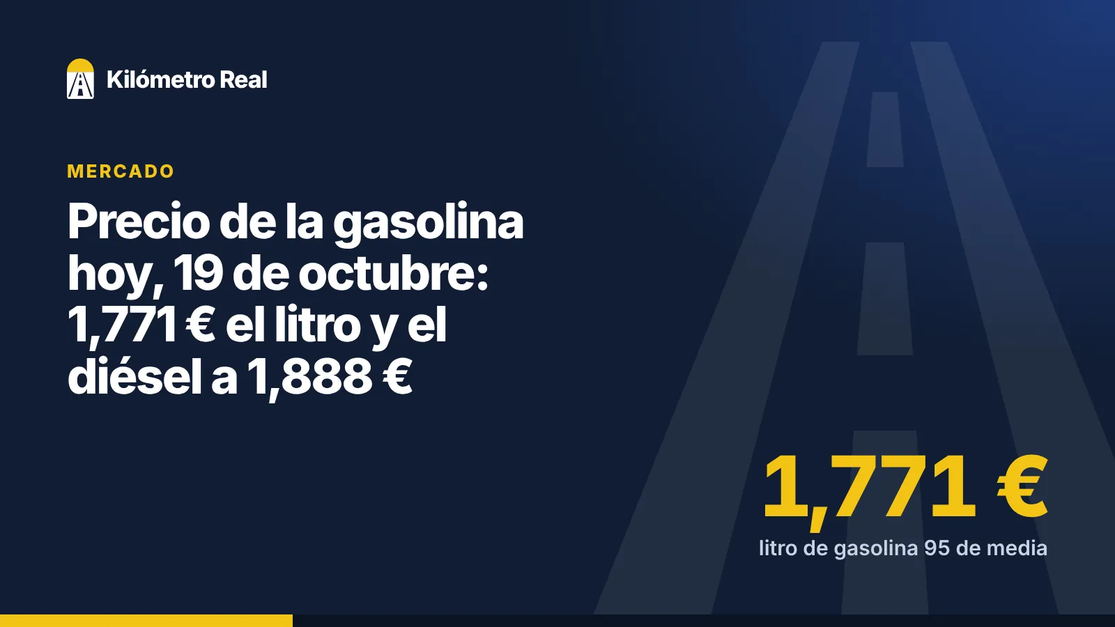 Precio de la gasolina hoy, 19 de octubre: 1,771 € el litro y el diésel a 1,888 €