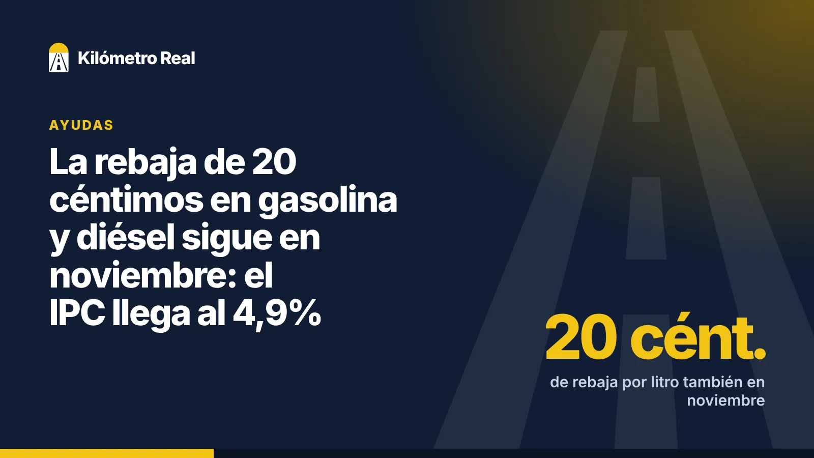 La rebaja de 20 céntimos en gasolina y diésel sigue en noviembre: el IPC llega al 4,9%